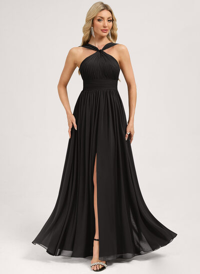 A-line Ruffle Chiffon Dress