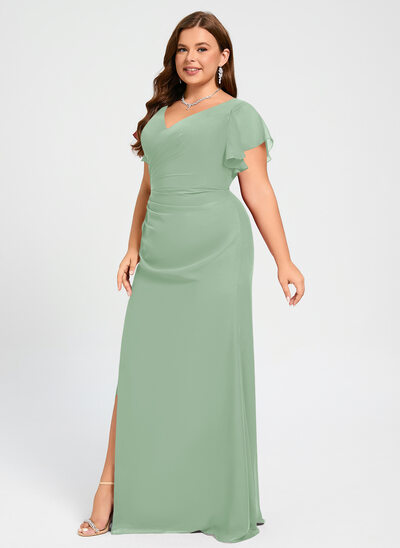 A-line Ruffle Chiffon Dress