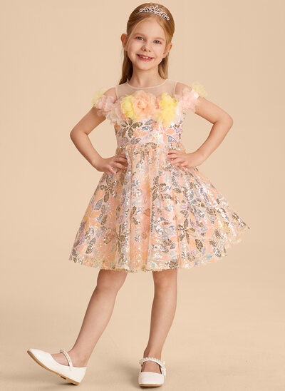 A-line 3D Floral Lace Dress