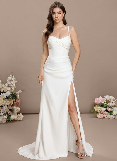 A-line Sweetheart Stretch Crepe Dress