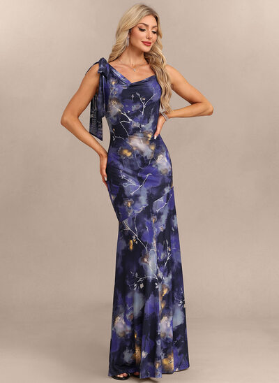 Cowl kukkapainatus maxi mekko