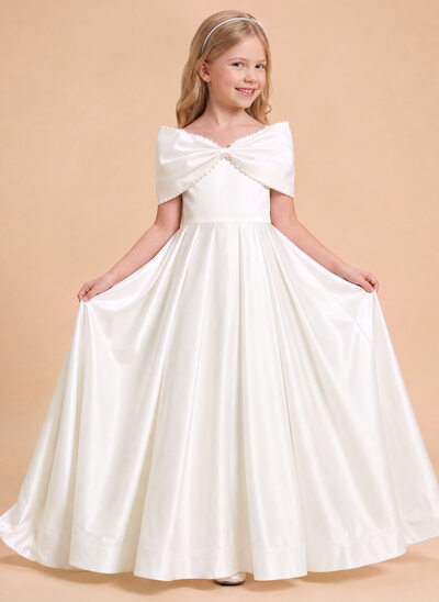 A-line Bow Satin Dress