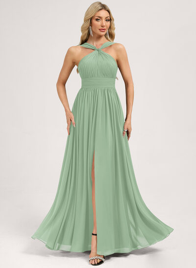 A-line Ruffle Chiffon Dress