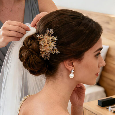 Crystal Floral Hair Combs Hair Accessories Wedding Headpieces 