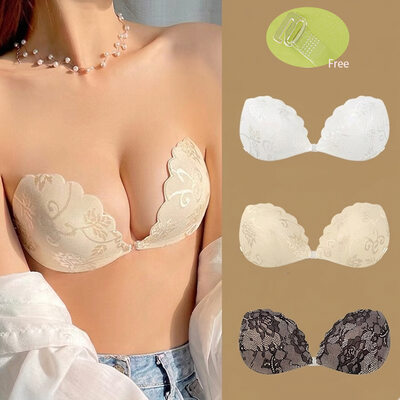 Front Closure Invisible Push Up Adjusted-straps Nipple Covers