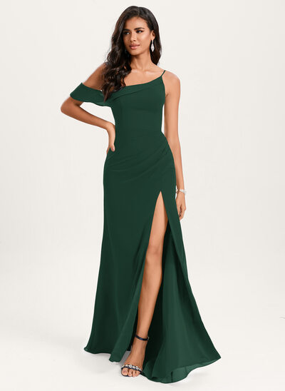 Trumpet/Mermaid One Shoulder Ruffle Chiffon Dress