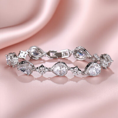 Elegante strass pulseira 