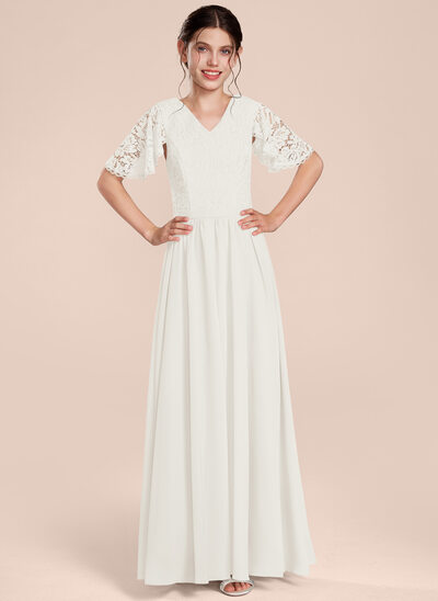 Aラインワンピース シフォン ドレス