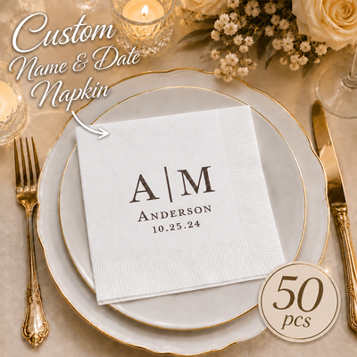 1 set/50 pezzi personalizzato tovaglioli da matrimonio sposa regali carta