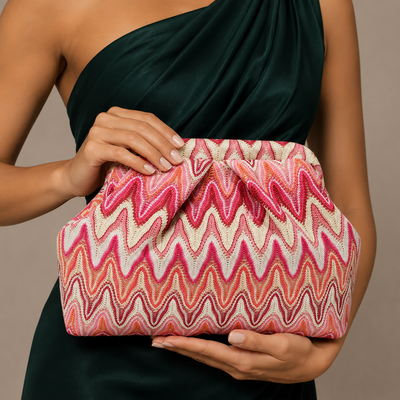 Casual Polyester Clutch Bags in Pink