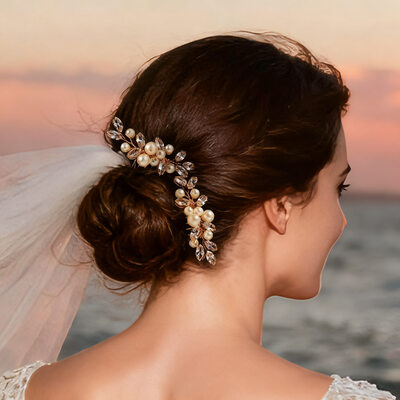 Pearl Rhinestone Sets Hair Combs Hair Accessories Wedding Headpieces (Set of 2) 