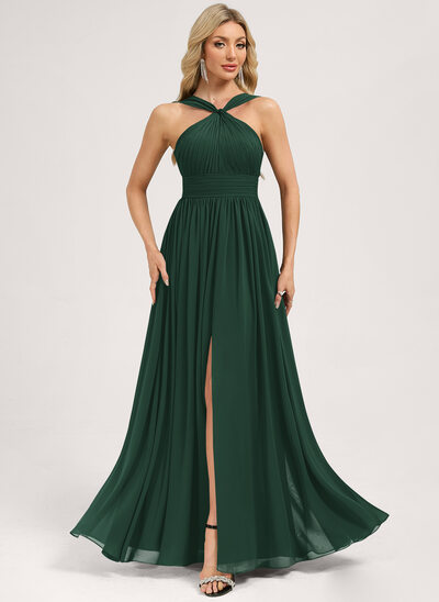 A-line Ruffle Chiffon Dress