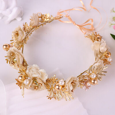 Perle Blomstrete Pannebånd Hårtilbehør bryllup Hårpynt 