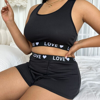 Sexy Honeymoon Charming Attractive Delicate Eye-catching Sexy dacron Bustiers Sports Bra & Leggings (Set of 2) 