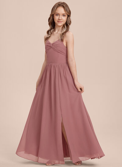A-line Bow Chiffon Dress