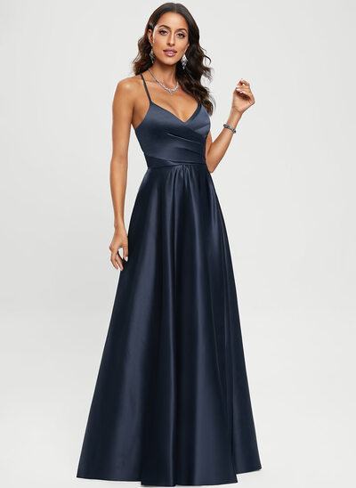 Spaghetti Straps Satin Dress