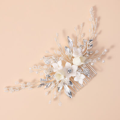 Pearl Rhinestone Floral Hair Combs Hair Accessories Wedding Headpieces 