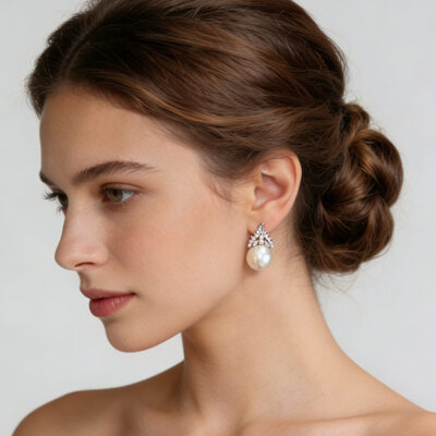 Cubic Zirconia Stud Earrings Wedding Jewelry For Bridal