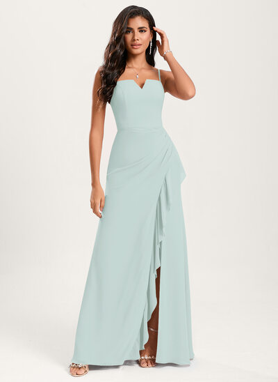 Trumpet/Mermaid Square Ruffle Chiffon Dress