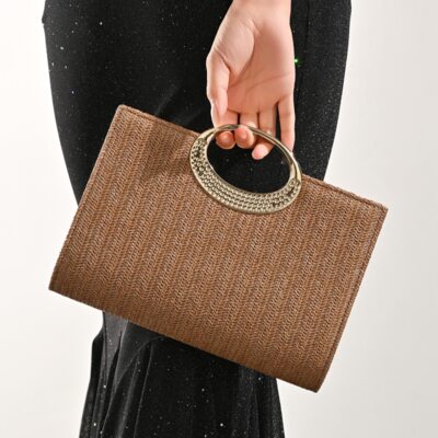 Work Plastic Evening Bags in Brown
