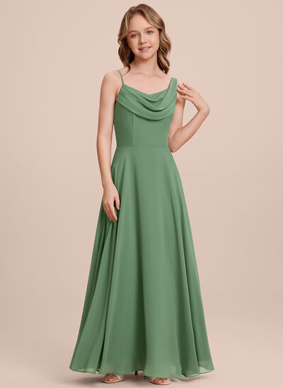 A-line Cowl Chiffon Dress