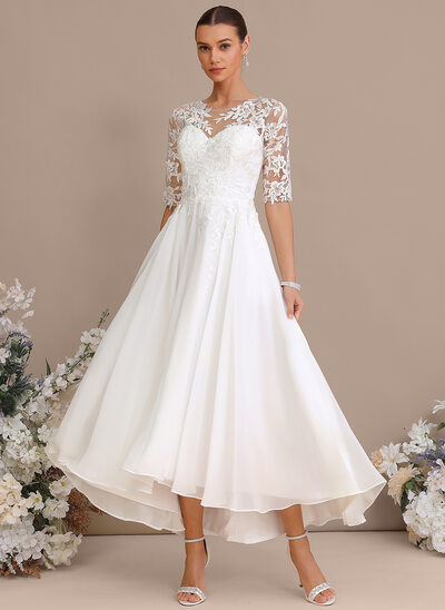 Vestido línea a con bolsillos de encaje