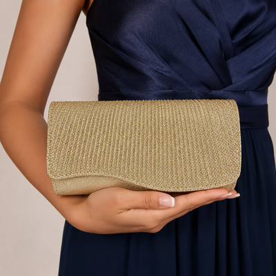 Wedding Polyester Clutch Bags in Gold