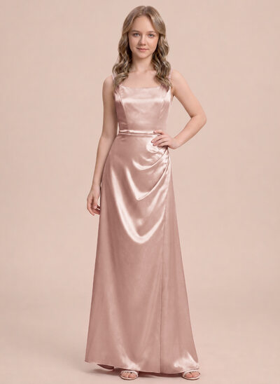 Vestido corte recto con lazo de satén elástico