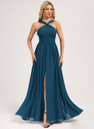 A-line Ruffle Chiffon Dress