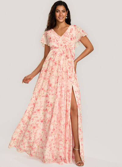 Corte em a babados chiffon vestido de grávida