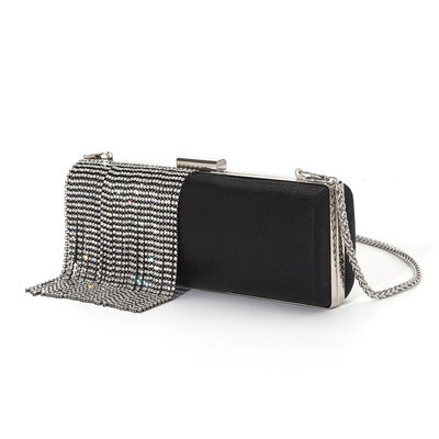 Tassels Party Polyester Clutch Bags in Black 