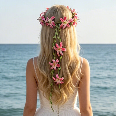 Flores acessórios de cabelo boho tiaras