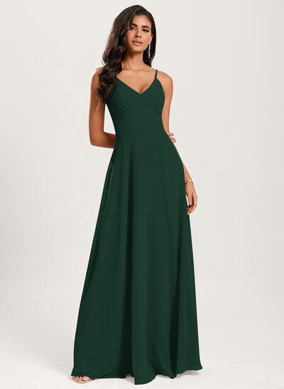 A-line Ruffle Chiffon Dress