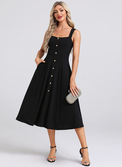 Robe midi en crêpe stretch