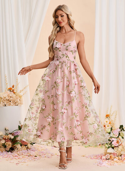 A-line Sweetheart Ankle-Length Organza Cocktail Dress 