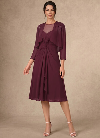 A-line Ruched Chiffon Dress