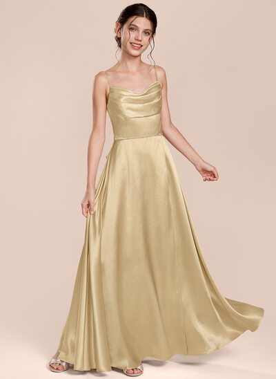 A-line Sweetheart Bow Stretch Satin Dress