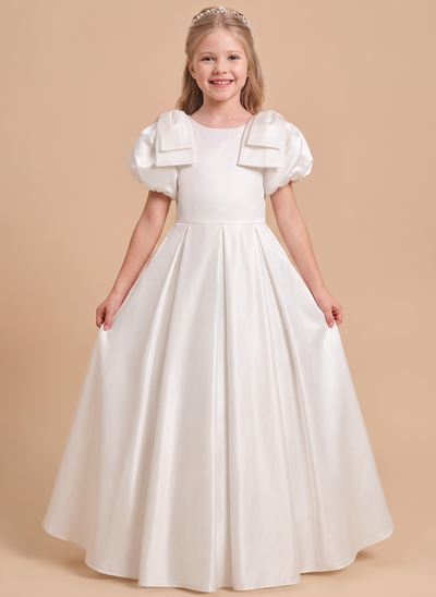Vestido línea a con lazo de satén