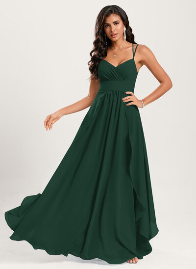 A-line Ruffle Chiffon Dress