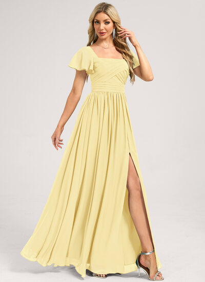 A-line Square Chiffon Dress