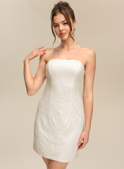 Strapless Sequins Mesh Dress