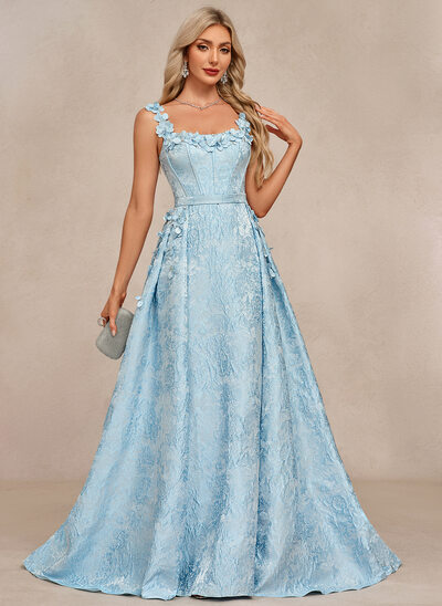 3D Floral Jacquard Maxi Dress