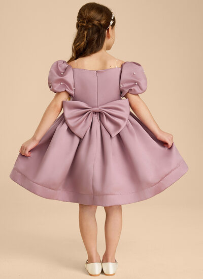 A-line Bow Satin Dress