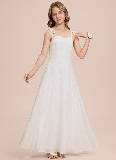 A-line Sweetheart Bow Chiffon Dress