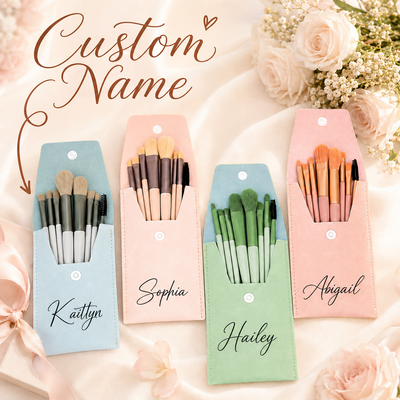 1 conjunto personalizado pincéis de maquiagem pu