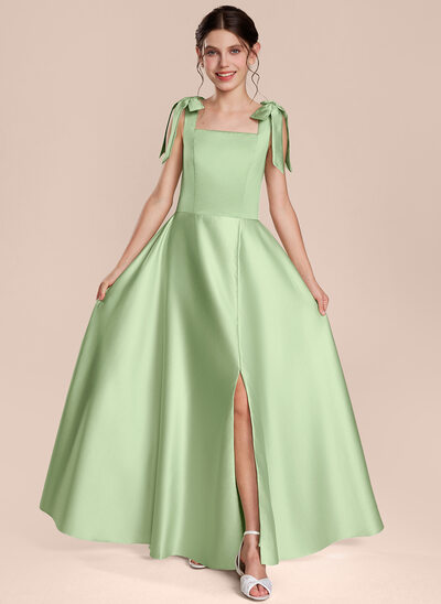 A-line Bow Satin Dress