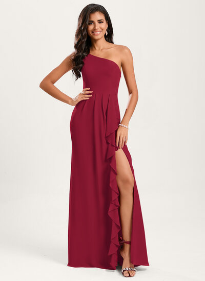 Jurk zeemeermin van chiffon met one-shoulder ruches