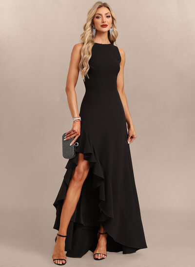 Crepe elástico maxi vestido