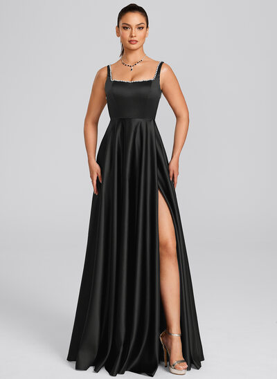 A-line kjole Firkantet hals Sateng Kle