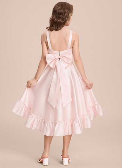 A-line Bow Satin Dress